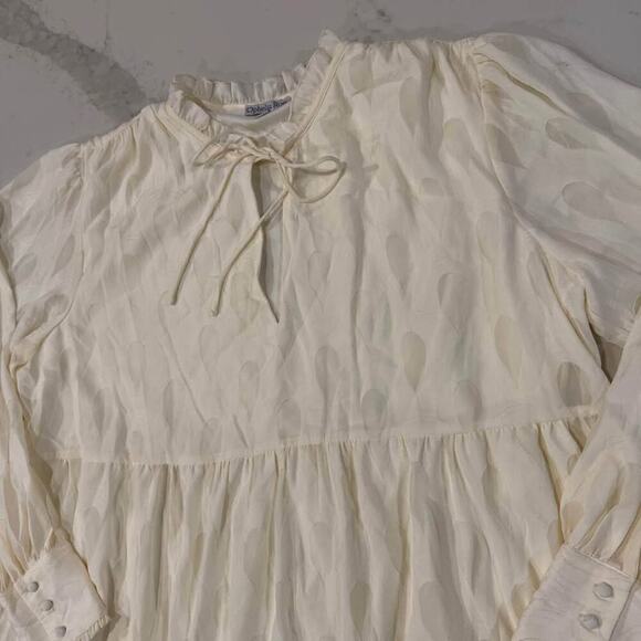 Ophelia Roe NWT Romantic Tiered Ruffle Long Sleeve Dress Women's Size 1X Cream - Picture 3 of 10